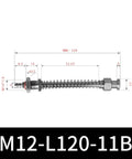 M12-11B Big Head Manipulator Pneumatic Rubber Sucker Silicone Vacuum Suction Cup Holder for Industrial Automation with dimensions.