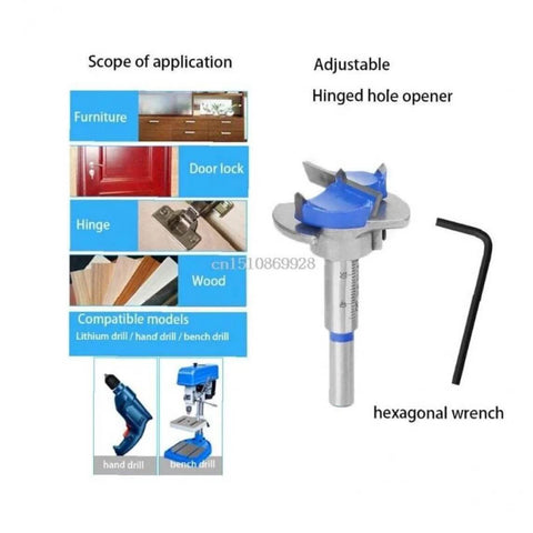Amazon Forstner drill bits set, 5 pcs, adjustable wood auger bits with storage box and hex wrench
