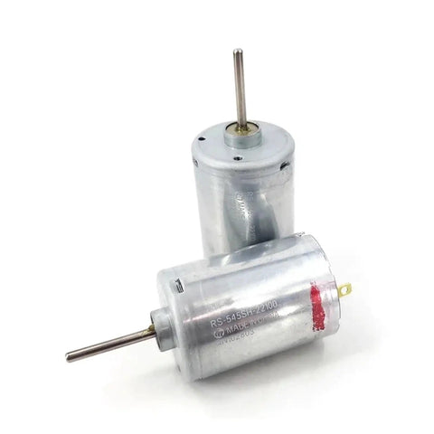 Mini RS 545 DC Motor 12V 18V 24V 8500RPM Carbon Brush Electric Motor With 36mm Body And 27mm Long Shaft For RC Cars Drones Robots And DIY Projects High Torque Micro Motor, two motors displayed with shafts facing forward