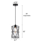 Black Industrial Metal Pendant Light With Clear Glass Shade For Kitchen Island Sink Counter And Dining Room Transitional Cylinder Pendant Lighting Fixture Vintage Modern Industrial Style With Sleek And Chic Vibe, 10" height, adjustable cord