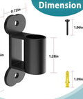 Four Pack Black Fence To Wall Anchors Securely Lock Down Dog Playpen And Pet Gates Compatible With FXW Systems detailed dimensions of a stabilizer clip.