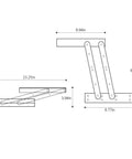 Diagram of Dope Lift Up Top Coffee Table Mechanism With Spring Assist Air Operated Convertible Desk Hardware Hinge Bracket dimensions