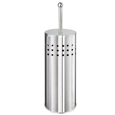 Multi Drain Toilet Plunger With Holder For Bathroom And Bathtub Quick Dry Chrome Finish Easy Storage Canister Sturdy Steel Handle Mess Free