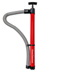 Red self priming hand bilge pump for small boats and kayaks, easy water removal, manual bilge pump with 18 inch hose for kayaks, canoes, and wet bilges, quick evacuation to keep you dry and safe on the water