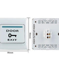 Clean exit button for Knockout Standalone Door Access Control Kit, 86mm size, white, ideal for easy door access.