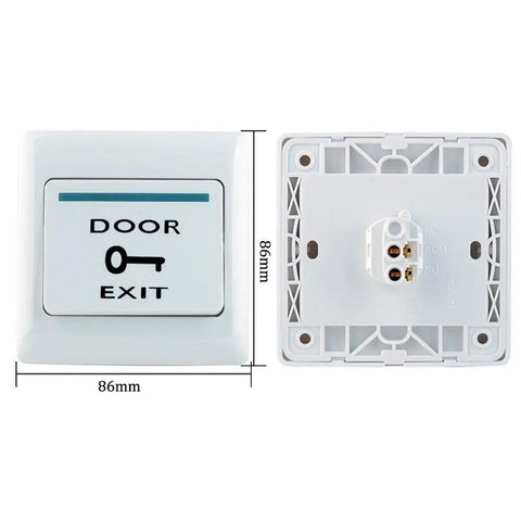 Clean exit button for Knockout Standalone Door Access Control Kit, 86mm size, white, ideal for easy door access.