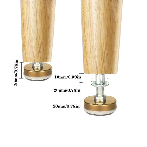Heavy Duty Furniture Leveling Feet With 1.69 Inch Base And M10 Thread 1102 Lb Capacity Per Leg 8 Pack Gold Non Slip Base For Tables Chairs Cabinets Sofas Desks Riser Durable Steel And Nylon Construction For Long Lasting Use And Floor Friendly Glide