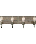 Winchester 4-Light Wall Sconce In Bronze And Aged Wood Finish, Industrial Style Vanity Lighting For Dry Locations, Model 60-6430