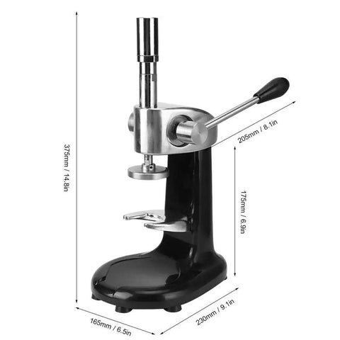 Gotta Have This Straight Fire Pro Grade Stainless Steel Coffee Tamper With Accurate Dial Gauge in black and silver finish, side view.