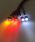 Dope 6 LED RC Car Light Kit With White 5mm Front Headlights Red 3mm Taillights And Yellow Signal Lights visible against dark background