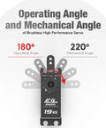 Low Profile Programmable Digital Servo With Beefy Torque And Brushless Full Metal Gear 0.073Sec Speed 25T Metal Horn diagram