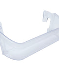 Clear Replacement Door Shelf Bin Rack For Refrigerators And Fridges Organize Your Favorite Drinks Snacks And Bottles With This Handy Storage Solution Fits Like A Charm For Easy Access In Your Kitchen Makes Cleanup A Breeze And Keeps Everything Tidy All, transparent plastic storage bin, side view.