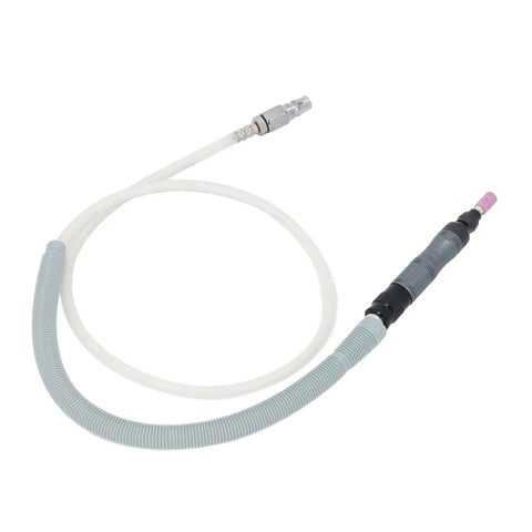 High Performance Mini Air Die Grinder With Quarter Inch Collet And Blistering 70000 RPM Speed For Grinding Polishing Engraving Tasks Supercharged Pneumatic Tool Built Like A Tough Shop Workhorse Daily, featuring a flexible air hose and attachment.