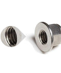 Pack Of 25 M5 X 0.8 DIN 6926 Hex Flange Nylon Insert Lock Nuts, 18-8 Stainless Steel 304 Bright Finish, Thread Size M5