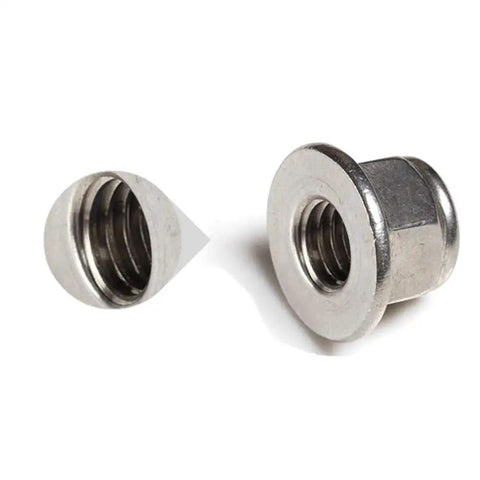 Pack Of 25 M5 X 0.8 DIN 6926 Hex Flange Nylon Insert Lock Nuts, 18-8 Stainless Steel 304 Bright Finish, Thread Size M5