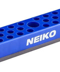37 Hole 1 Quarter Inch Hex Bit Organizer And Drill Bit Holder With Magnetic Base For Screwdriver Bits in blue design.