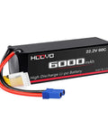Beefy 22.2V 6000mAh 60C 6S LiPo Battery With EC5 Plug for RC vehicles, showing battery size and EC5 connector.