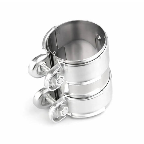2 Inch Beefy Stainless Steel Exhaust Clamp Butt Joint Band Clamp For Pipes Mufflers Universal Automotive Exterior Exhaust Sleeve Connector