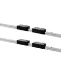 Two 200mm linear rails with four HGH15CA carriage blocks and HGR15 guide rails CNC kit, rust-resistant bearing steel