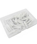 100-piece wall anchor and screw kit for drywall and hollow walls perfect for hanging lightweight decor and fixtures in clear box