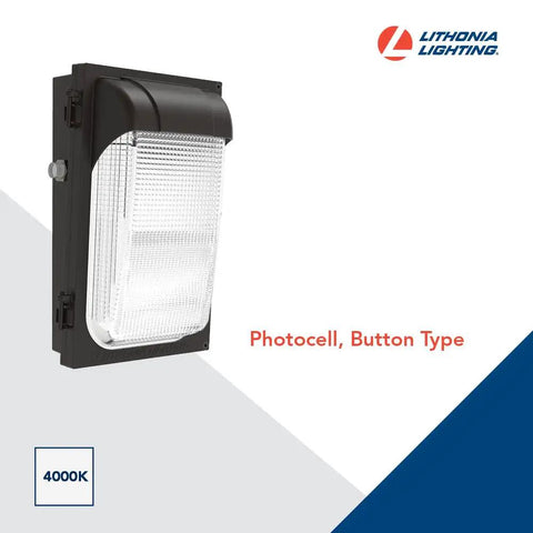 Slim Outdoor LED Wall Pack Light with Dusk To Dawn Sensor 7.5 Inch 4000K Cool White MVOLT 120-277V IP65 Bronze Glass Lens