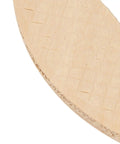 Close-up of beech wood biscuit from 100 Pieces Beech Wood Joining Biscuits Set For DIY Woodworking Heavy Duty Biscuit Joints And Board Docking Tool Kit With 0 10 20 Sizes 47x15x4mm 53x19x4mm 56x23x4mm For Strong Smooth Accurate Boards