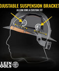 Carbon Fiber Full Brim Hard Hat With Rechargeable Headlamp Vented ANSI Z89.1 Class C Type 1 Spartan K12 Series adjustable fit