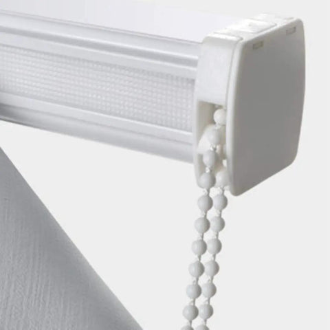 Close-up of Heavy Duty White Beaded Chain Cord For Roller And Roman Blinds Easy Weekend Fix 10 Yards adjustable plastic pearl rope.