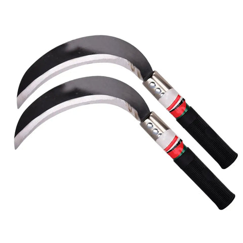 Two Piece Manganese Steel Gardening Weeder Tool Set With Durable Manual Reaping Hook for weeding, harvesting in garden view