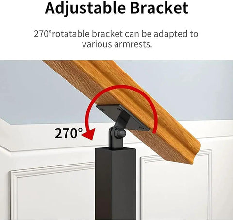 Heavy Duty Metal Hand Railing Spindles With Rock Solid Square Stair Balusters And Two Hundred Seventy Degree Pivot Bracket for adjustable mount.