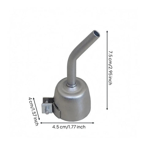 Stainless Steel Torch Nozzle Adapter For Heat Fusing And Shaping, 35mm Connection, 45 Degree Bent Pointed Nozzle, Replacement Tip