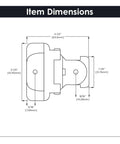 Dimensions diagram of Beefy Double Demountable Cabinet Hinges Set, showing measurements for screwless and self-closing hinges.