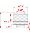 Technical drawing of a G1/4 to 3/8 in ID compression fitting for soft tubing, 1/2 in OD, black