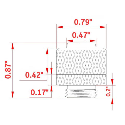 Technical drawing of a G1/4 to 3/8 in ID compression fitting for soft tubing, 1/2 in OD, black