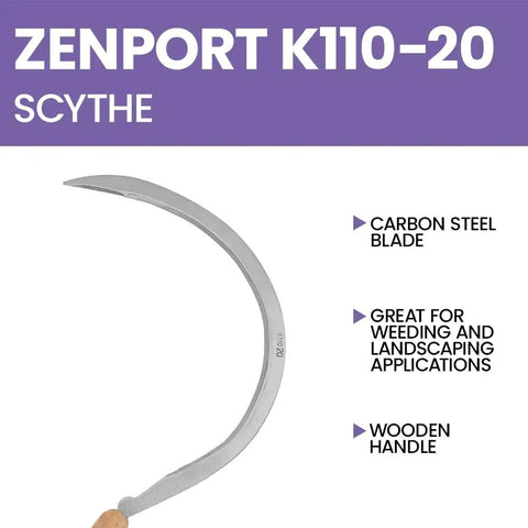 20 Inch Curved Weeding Sickle With Carbon Steel Blade And Wooden Handle, Ideal For Weeding, Grass And Landscape Maintenance