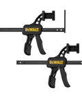 Top Shelf Track Saw Clamp Featuring Slick One Handed Quick Release Action And Removable Rubber Pads Fast Setup Power Tool Accessory Compatible With Dws5023 Tracks, two clamps side by side on a white background.
