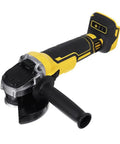 Heavy Hitter Brushless Cordless Angle Grinder With Variable Speed And 125 Mm Disc Cutting Action For Battery Powered Diy Projects showcasing the tool's grip and cutting disc.