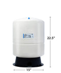 11 Gallon Pre Pressurized Water Storage Tank For Reverse Osmosis Systems, White, Holds Up To 8.2 Gallons, Durable FDA Grade Materials