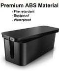 Premium ABS material cable management box, fire retardant, dustproof, and waterproof. Three Pack Cable Management Box For Desk Large Medium Small