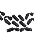 Ten steel AN8 fittings from the 8AN 20 Foot Braided Fuel Line Kit With One Half Inch PTFE Hose And Steel AN8 Fittings For E85 Fuel And Pro Street Builds Transmission Cooler Lines Turbo Coolant And Oil Feed Includes Ten AN8 Fittings