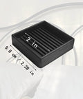 Heavy Duty Square Rubber Caster Cups 2X2 Inch Non Slip Furniture Stopper Glides displaying measurements and texture.