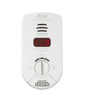 Front view of Carbon Monoxide Detector Plug In Wall With 10 Year Battery Backup Digital LED Display Voice Alerts And Test Hush Button 3rd Edition Designed For Home Safety No Brainer