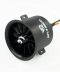 70mm 12 Blade EDF Ducted Fan with 6S Brushless Inrunner 2680 KV 2200 Motor for model jet aircraft, matte black housing