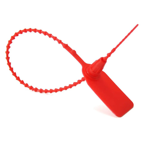 Red Plastic Tamper Evident Shipping Seals With Pull Tite Lock, Numbered Security Tags for logistics and luggage