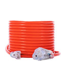 Heavy Duty Outdoor Extension Cord 50 Feet 16 AWG SJTW 16/3 Lighted Power Cord Bright Orange ETL Listed Coiled View