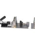 Pro Grade Aluminum Pocket Hole Jig Kit with Dowel Drill and Joinery Screws Woodworking Guides, showing metal components and handle