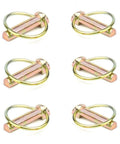 Beefy Heavy Duty Lynch Pin Set 0.39 Inch Self Locking Trailer Hitch Pins Kit Zinc Plated Steel 0.394 x 1.75 Inch 6 Pack