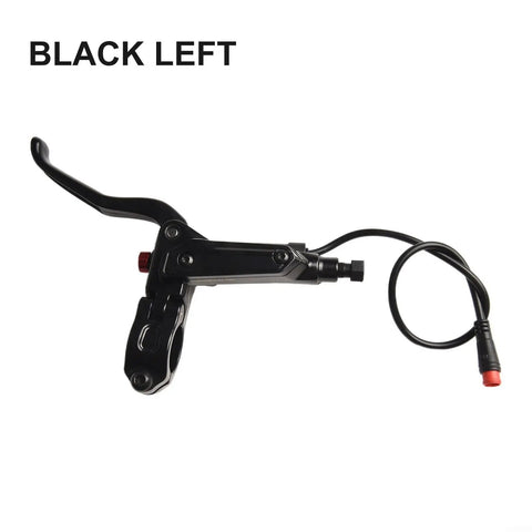 Left Hand Electric Bike Brake Lever For Hall Motor, 3 Pin Power Cut Off Hydraulic Disc Brake Handle in black, side view