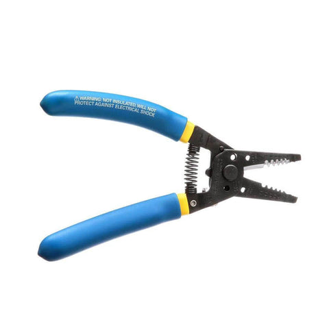 Klein Tools 11055EP wire cutter and stripper with blue handles, front view for copper wire