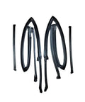 Pontiac Firebird T Top Seal Kit Weatherstripping 4 Piece Set For Driver And Passenger Sides 1982 Through 1992 displayed on white